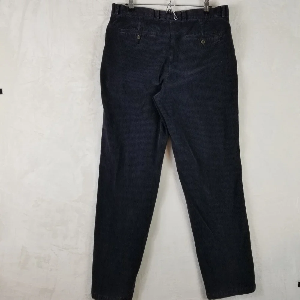 Tommy Bahama Mens 36 Silk Cotton Blend Corduroy Pants Charcoal Grey Flat Front‎